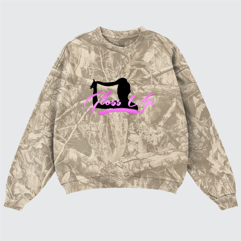 Gloss Up Camo Sweatshirt-Brown