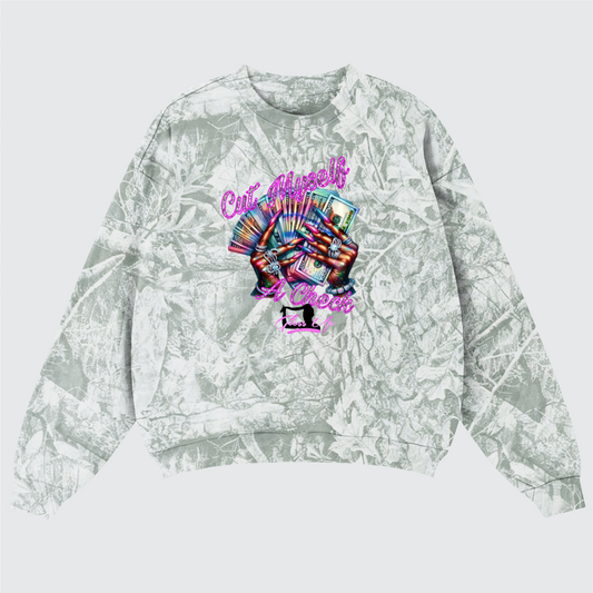 Cut Myself A Check Camo Sweatshirt- Gray