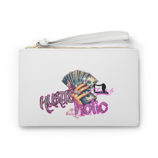 Hustleholic Money Fan Clutch — Feminine Sparkle Wristlet for Ambitious Women